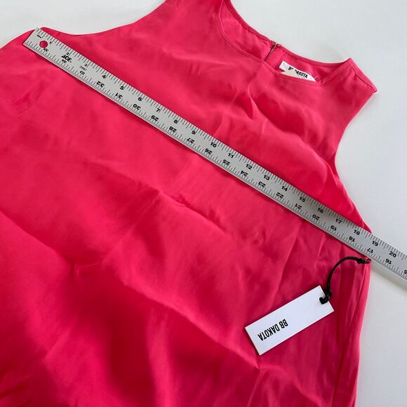 BB‎ Dakota Dress Women Small Pink Roxanne Glow Reverse Crepon Shift Mini - Picture 9 of 10